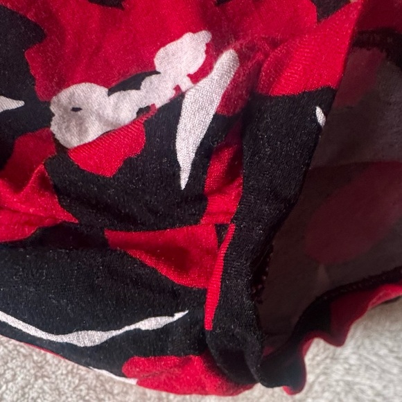 Anne Klein Vintage Y2K Floral Balloon Sleeve Stretch Jersey Knit Top BlouseTunic - Picture 11 of 16